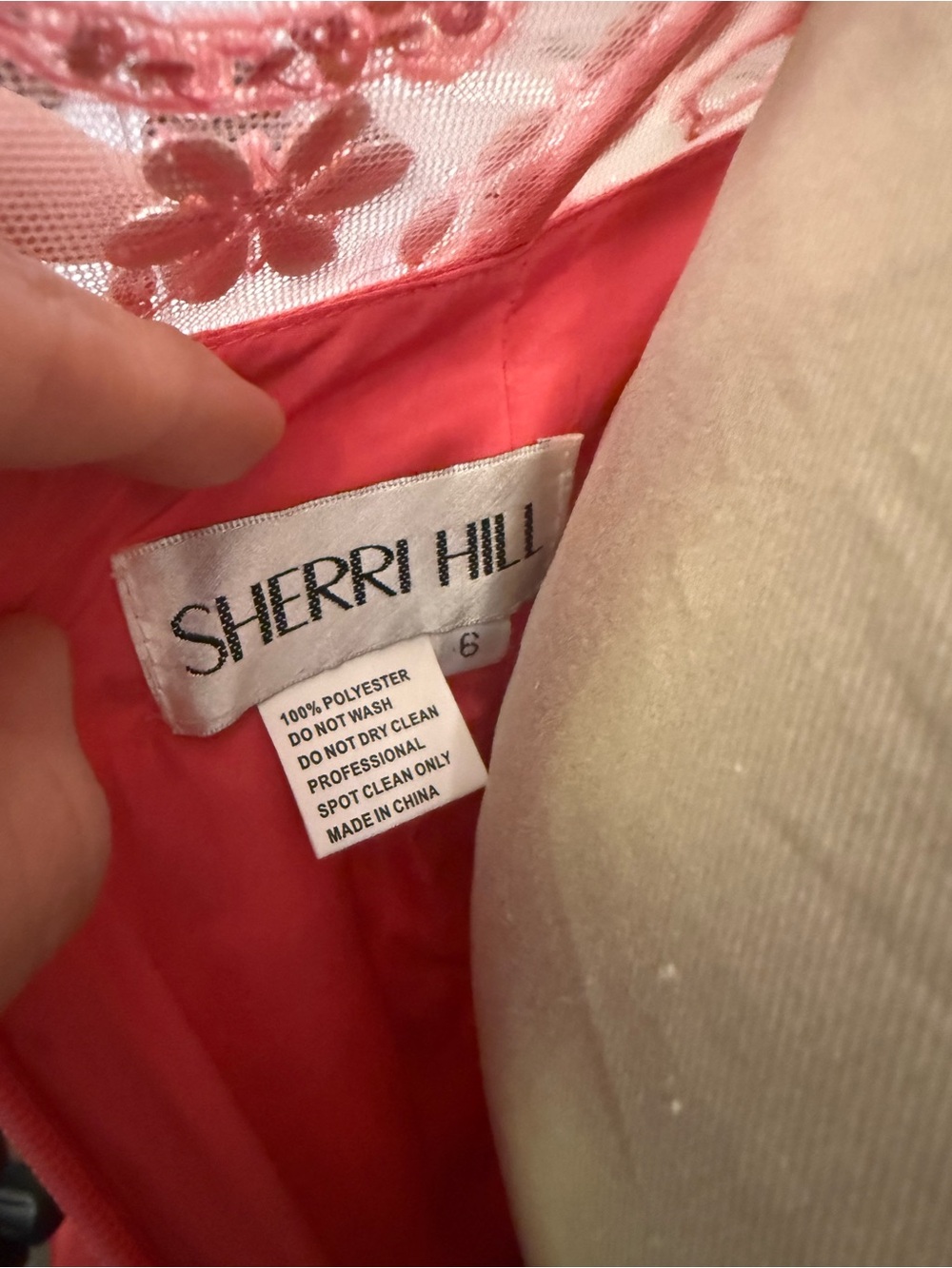 Sherri Hill Pink Beaded Mermaid Gown - Picture 3 of 12